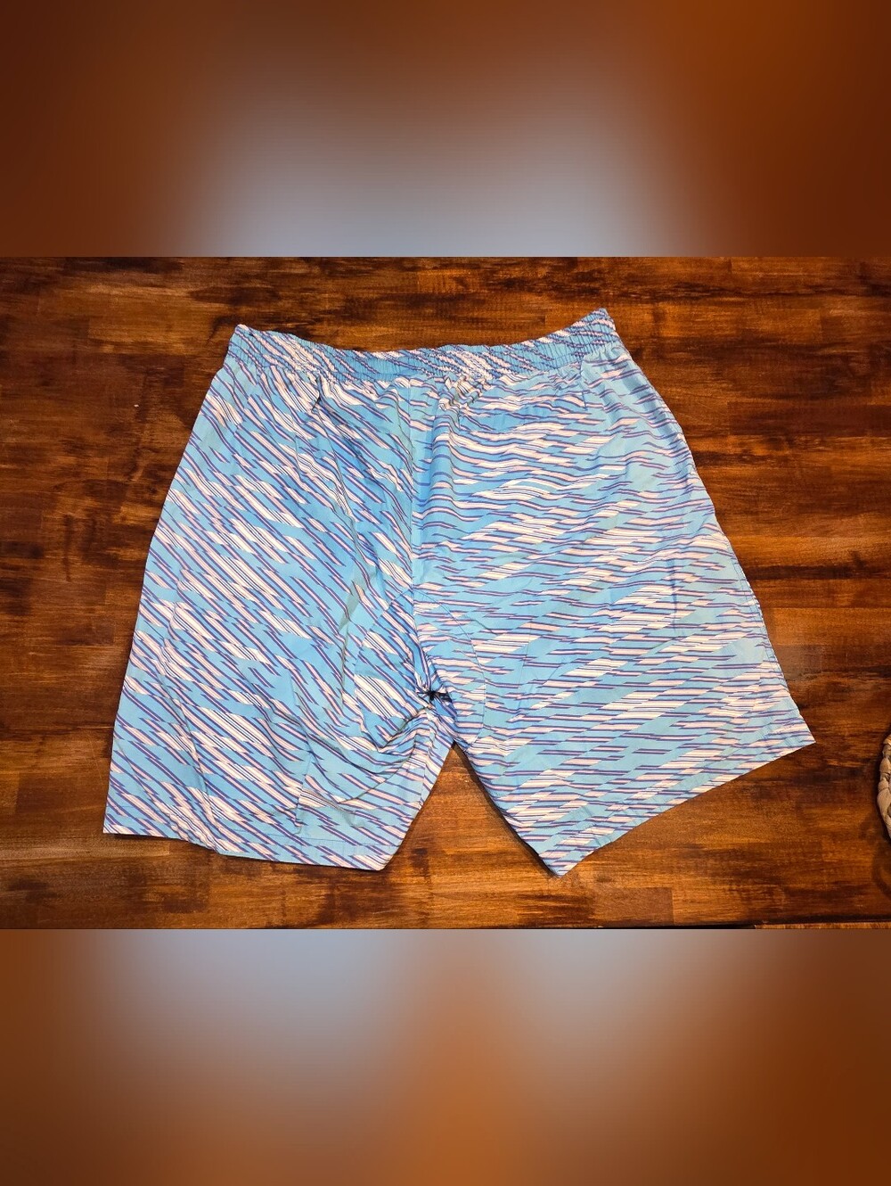 Men's Nike Conversion Allover Print Shorts Blue/White Orange Silver Swoosh SZ 3x - Picture 8 of 8